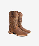 Women's Embroidered Wide Toe Western Boots